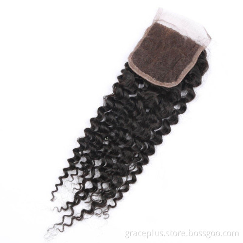 Virgin indian hair hand-knotted lace closure